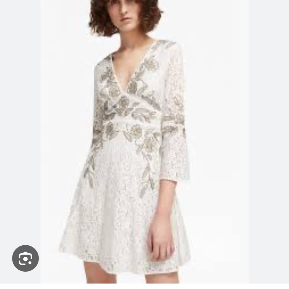 [French Connection] Lace beaded minidress